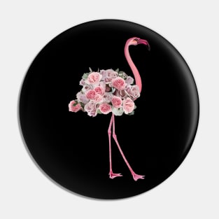 Pink Flamingo and pink flowers roses Pin