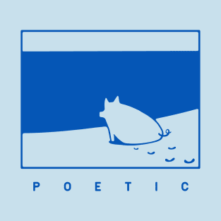 Poetic mood, a pig on the beach T-Shirt