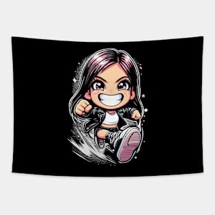 Cute Girl Running Tapestry