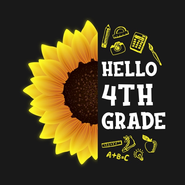 Hello Fourth Grade 4th Grade Back To School Sunflower Gift by hardyhtud