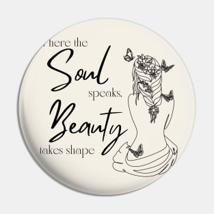 Soul Whispers - Minimalist Line Art Beauty Illustration Pin