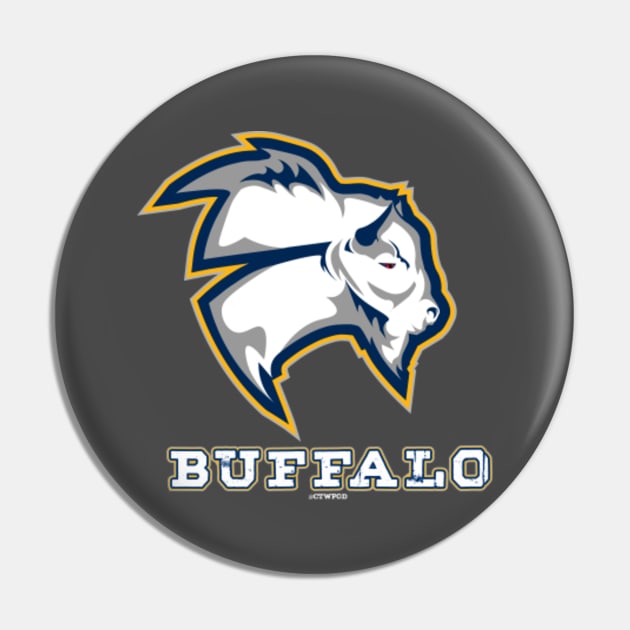 Buffalo Sabres Bison Head Logo- Blue/Yellow