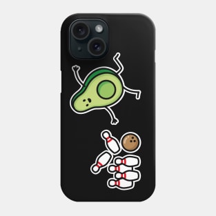 Funny bowling avocado cartoon bowling player gift Phone Case