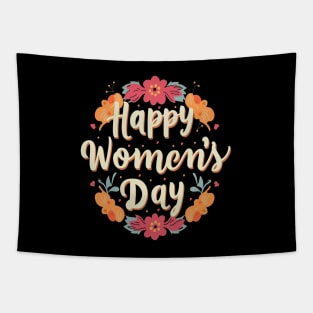 Happy Women's Day, Women's Rights Day T-shirt. Tapestry