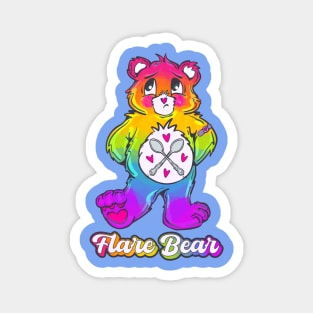 Rainbow Flare Bear Magnet