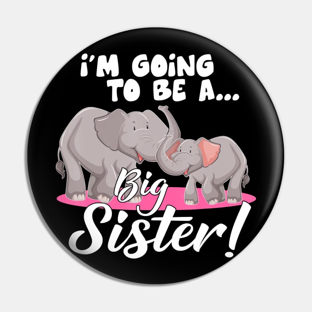 Im Going To Be A Big Sister Cute Baby Elephant Pin by hony.white