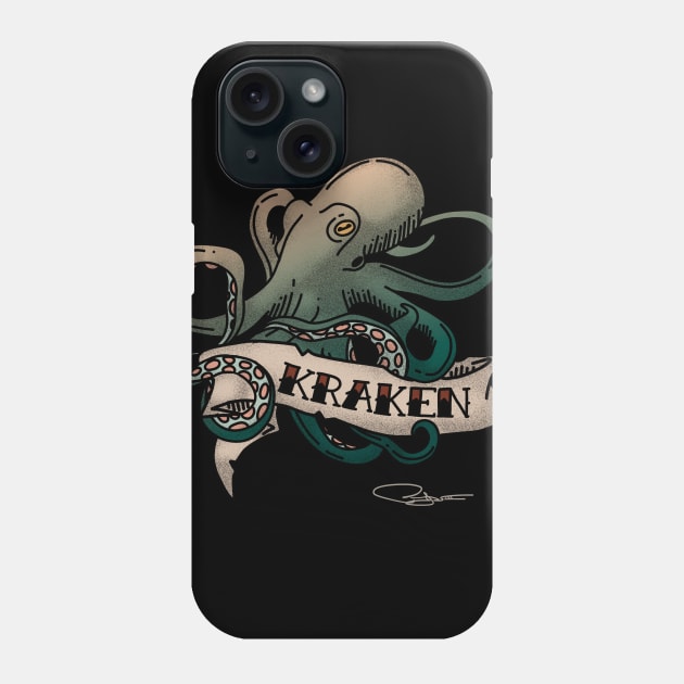 Kraken Tattoo Style Art Phone Case by PopArtCult