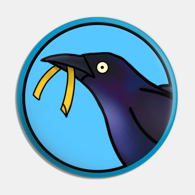 Grackle and Fry (Small Print) Pin by Aeriskate