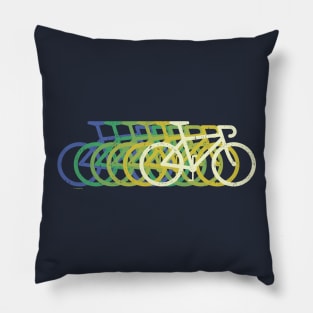 Bike Icon Speed Vintage Blue Pillow