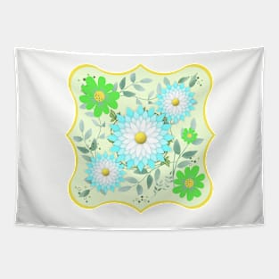 FLORAL PRINT SHOWER CURTAIN | Mothers Day Gift Ideas | Blue and White Teal Flowers Tapestry