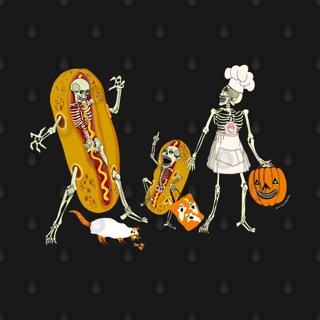 Booooo-Yaaaaah! Halloween Skeleton Family Goes Trick or Treating! by BullShirtCo