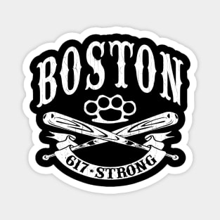 Boston 617 Strong Gray Baseball Style Magnet