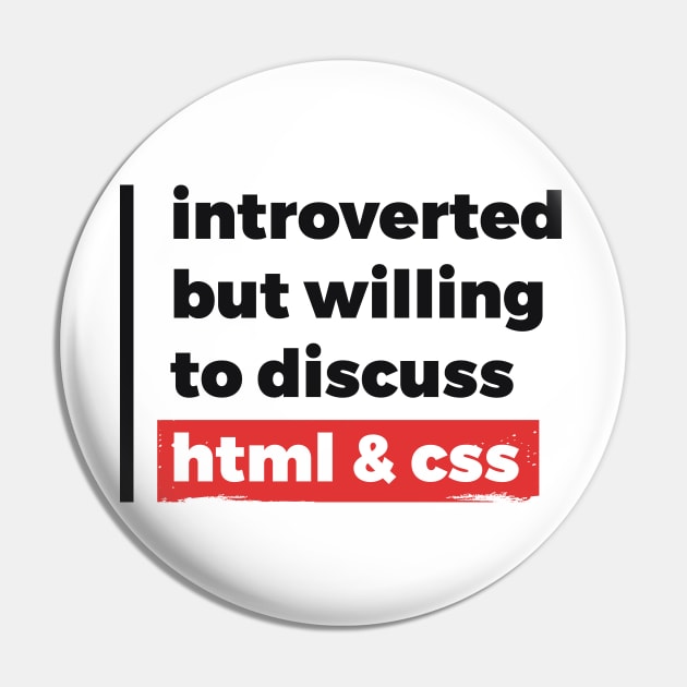 Introverted but willing to discuss HTML & CSS (Black & Red Design) Pin by Optimix