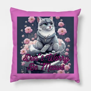 "Musician Cat T-Shirt: Feline Style in Harmony | High-Quality Printing" Pillow