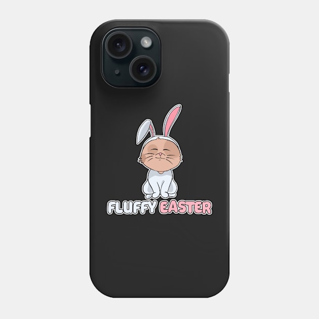 Cat in bunny costume happy easter 2021 fluffy Phone Case by Mesyo