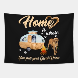 Home Is Where You Put Your Great Dane T-shirt Tapestry