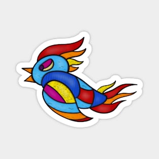 Stained Glass Bird Illustration Birder Magnet