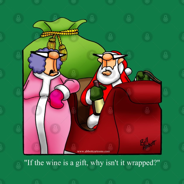 Funny Spectickles Christmas Wine Cartoon by abbottcartoons