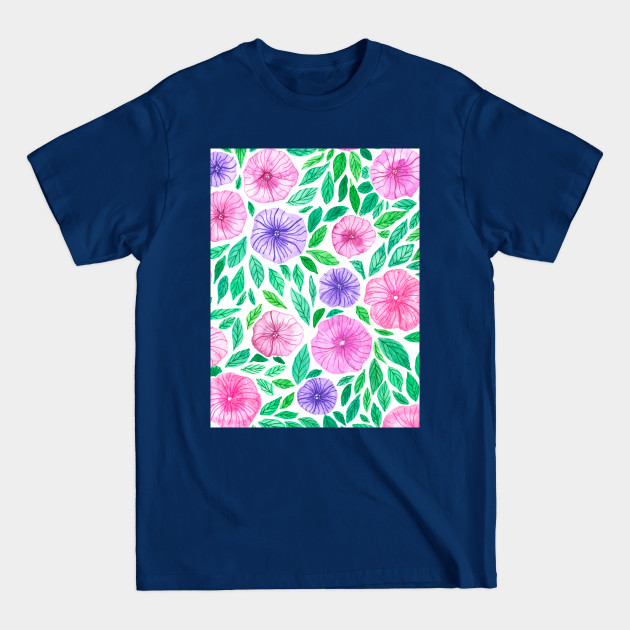 Discover Watercolor petunia garden - Watercolor - T-Shirt