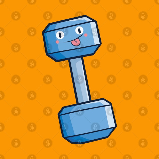 Cute dumbbell cartoon character mocking by Jocularity Art