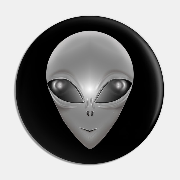 Alien Grey Pin by Wickedcartoons