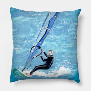 I Love Windsurfing! Pillow