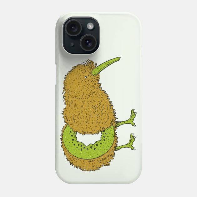 Funny Kiwi Bird Illustration // Kiwi Fruit Kiwi Bird Mashup Phone Case by SLAG_Creative