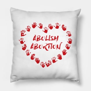 Abolish Abortion - Heart Hands - Red Pillow