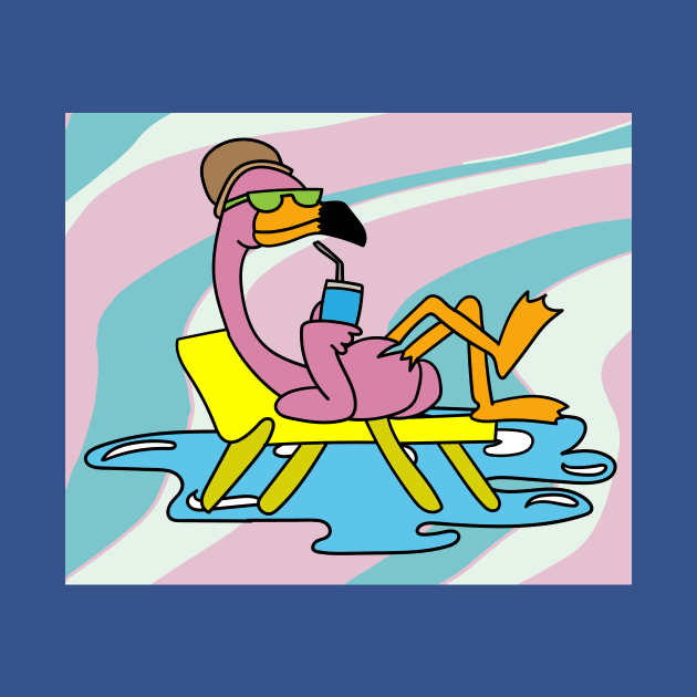 Time Out Drink Flamingo Rest Pink Bird by flofin