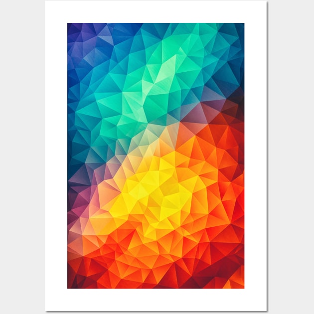 Abstract color polygon triangle background full Vector Image