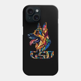 German Shepherd - Colorful Mosaic Art Phone Case