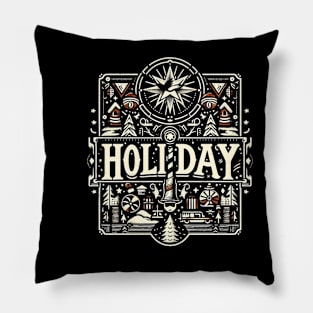 Holiday Elegance in Gold xmas time Pillow