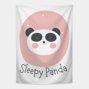 Sleeping Panda T-Shirt - Cute Women's Sleepy Panda T Shirt Tapestry