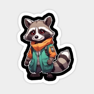 Raccoon Cartoon Magnet