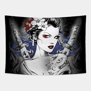 Geishas and Bushido, Eastern Culture Graphic T-shirt 19 Tapestry