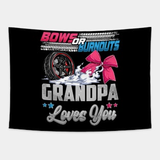 burnouts or bows gender reveal Party Announcement Grandpa Tapestry