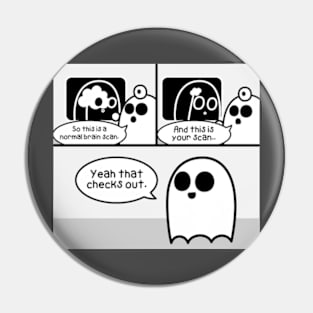 Brain Damage Ghost Comic Pin