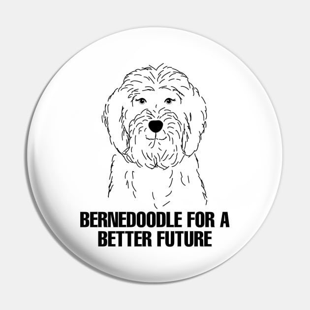 Funny Bernedoodle Pin by Sizukikunaiki