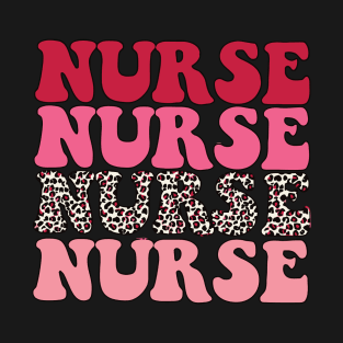 Nurse Cute Leopard Cool Nurse Gift Idea T-Shirt