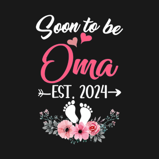 Soon To Be Oma Est 2024 Mothers Day First Time Oma T-Shirt