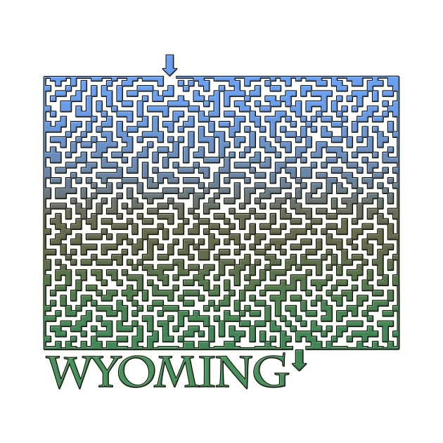 State of Wyoming Colorful Maze by gorff