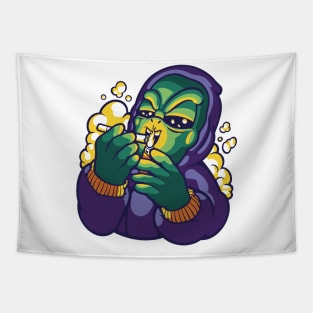 Alien Smoking Weed P R t shirt Tapestry