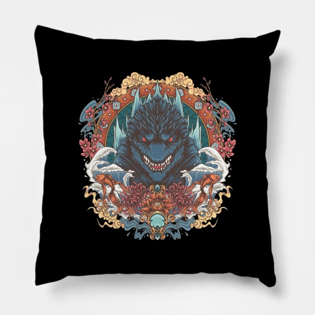 godzilla Pillow by opoyostudio