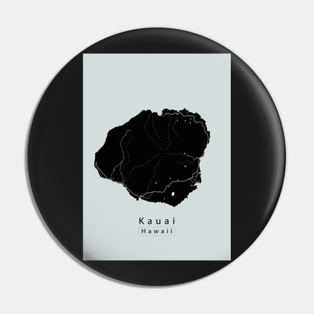 Kauai Hawaii Island Map dark Pin by Robin-Niemczyk