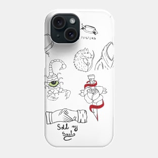 Mix of little images in tattoo style Phone Case