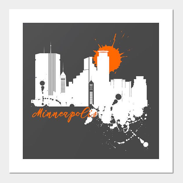 Minneapolis Skyline Typography Minneapolis Skyline Posters And Art Prints Teepublic