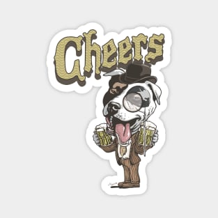 Cheers Craft Beer Retro Pitbull Magnet