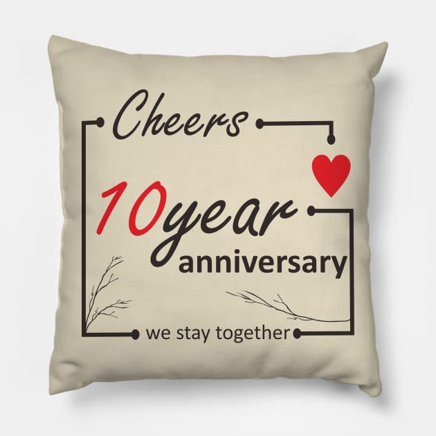 10 Year Anniversary Pillow by ezhar.v.b