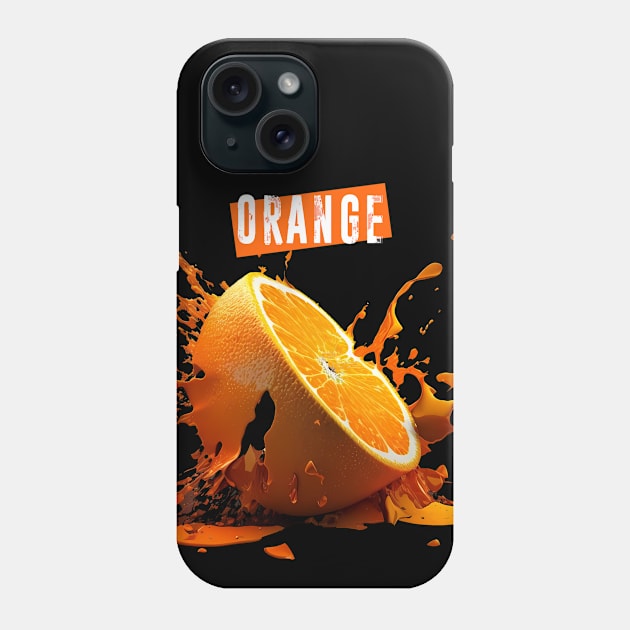 Smashed Orange: A Burst of Empty Rhetoric with a Dark Background Phone Case by Puff Sumo