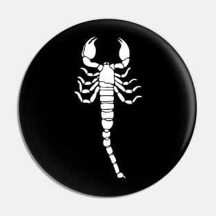 Cool white scorpion Pin